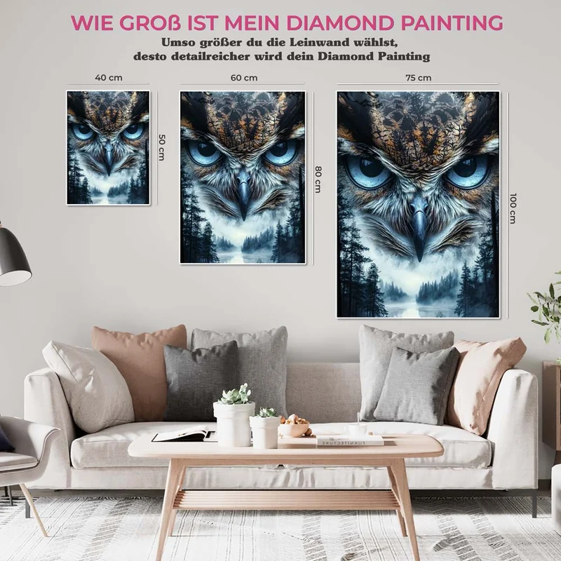5D Diamond Painting – Mystische Eule im Nebelwald