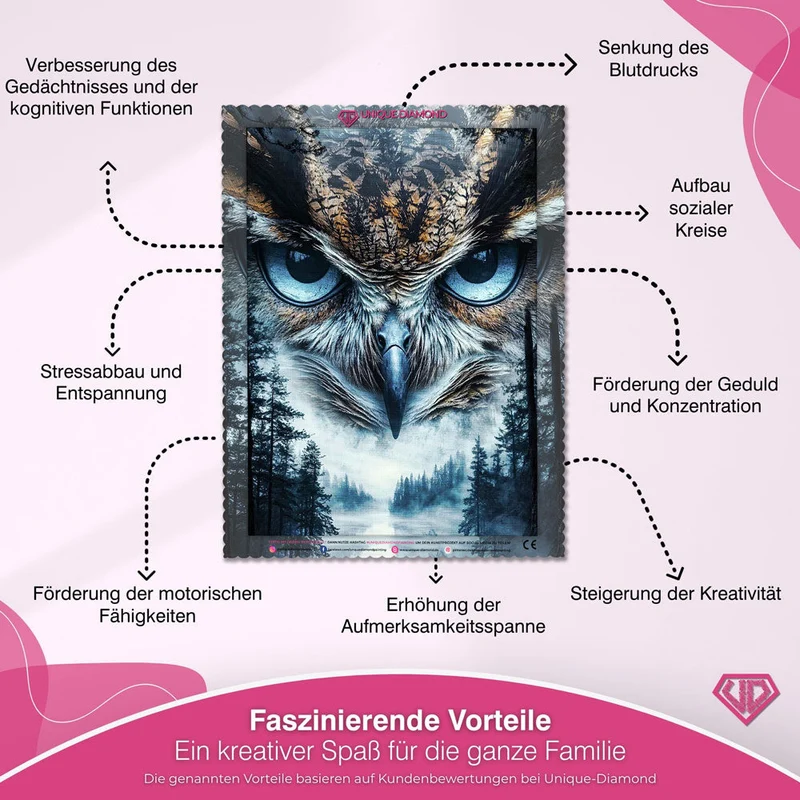 5D Diamond Painting – Mystische Eule im Nebelwald