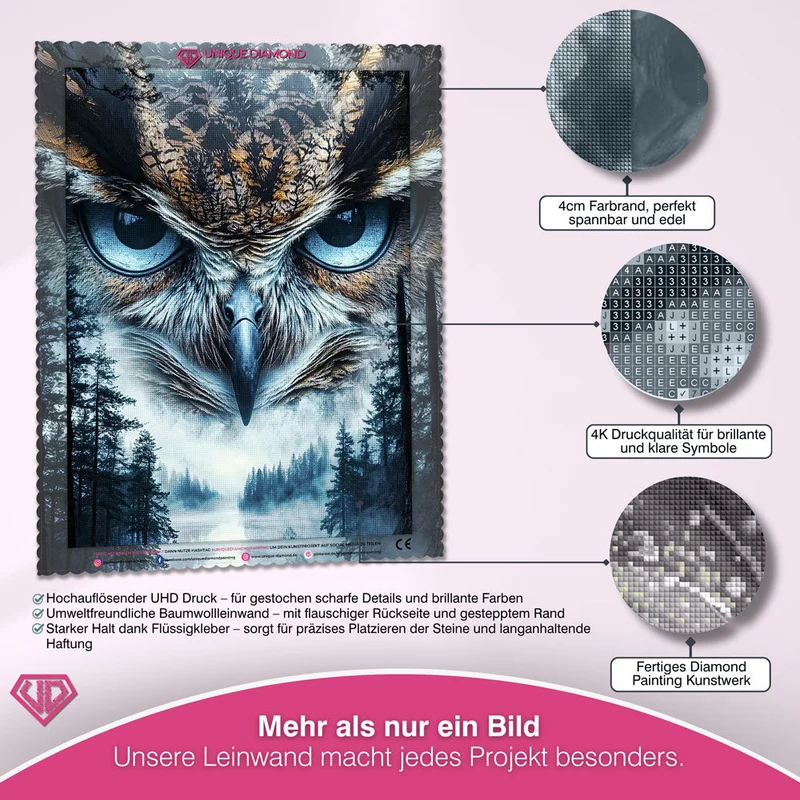 5D Diamond Painting – Mystische Eule im Nebelwald
