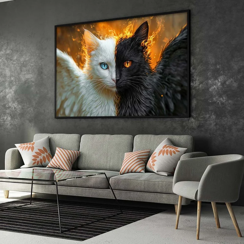 5D Diamond Painting – Engel und Dämon: Die zwei Seiten der Katze