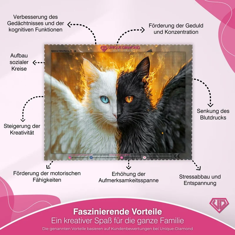 5D Diamond Painting – Engel und Dämon: Die zwei Seiten der Katze