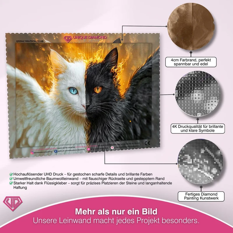 5D Diamond Painting – Engel und Dämon: Die zwei Seiten der Katze
