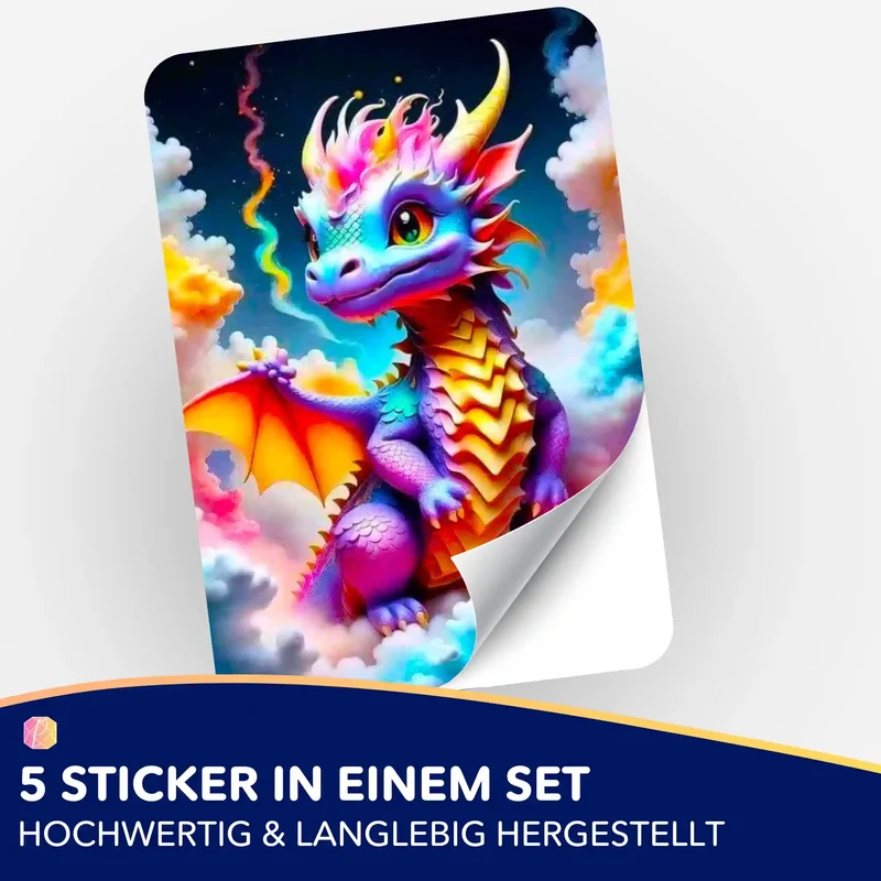 Aufkleber 5er-Set - Baby Dragon