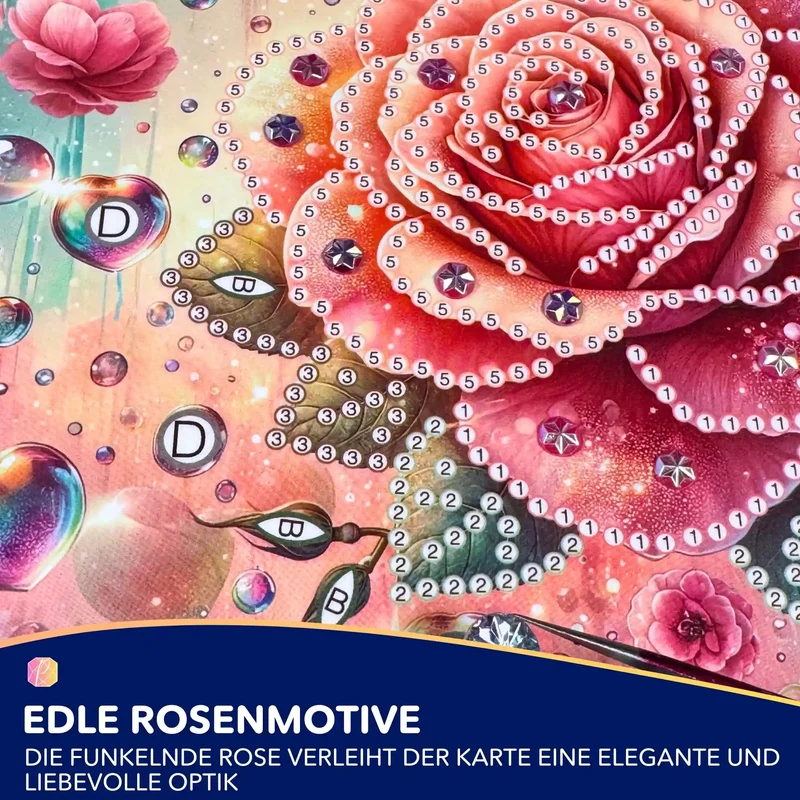 Diamond Painting Geschenkkarte Rose