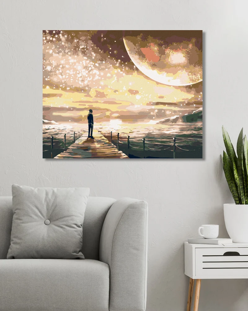 Diamond painting - MONDLICHT ÜBER DER SEEBRÜCKE