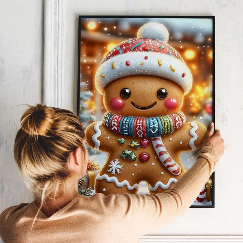 5D Diamond Painting – Fröhlicher Lebkuchenmann