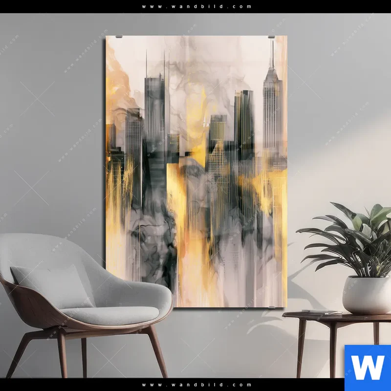 Acrylglasbild | Metropole im Morgenlicht | Hochformat