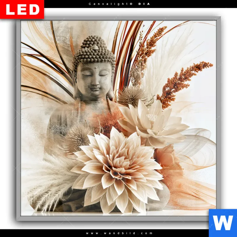 Leuchtbild Acrylglas Canvalight® DIA | Buddha – Harmonie der Natur | Quadrat