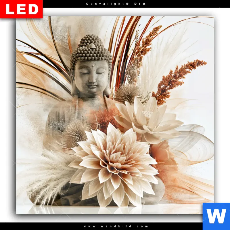 Wechselmotiv Acrylglas Canvalight® DIA | Buddha – Harmonie der Natur | Quadrat