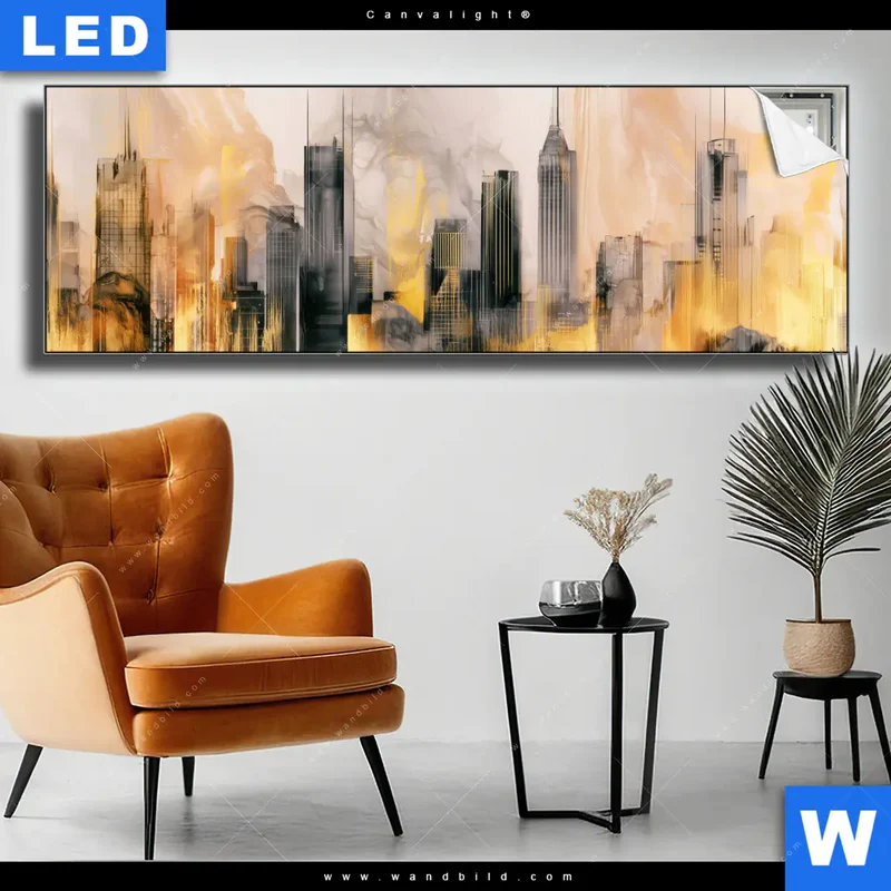 Canvalight® Leuchtbild | Metropole im Morgenlicht | Panorama