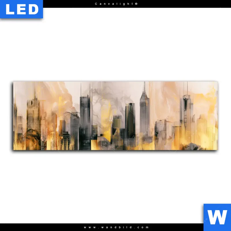 Canvalight® Leuchtbild | Metropole im Morgenlicht | Panorama
