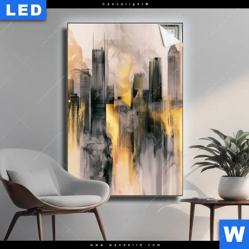Canvalight® Leuchtbild | Metropole im Morgenlicht | Hochformat