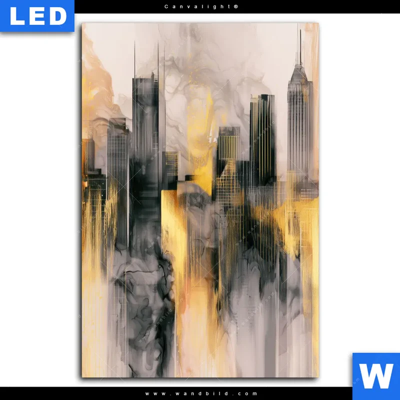 Canvalight® Leuchtbild | Metropole im Morgenlicht | Hochformat
