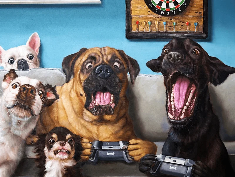 Die Gamer Hundebande - 5D DIY Diamond Painting