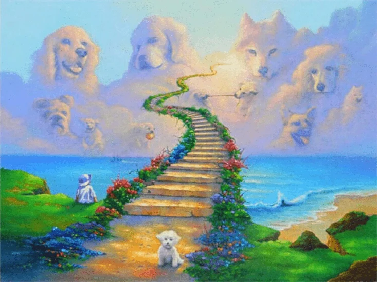 Die Treppe zum Hundehimmel - 5D DIY Diamond Painting