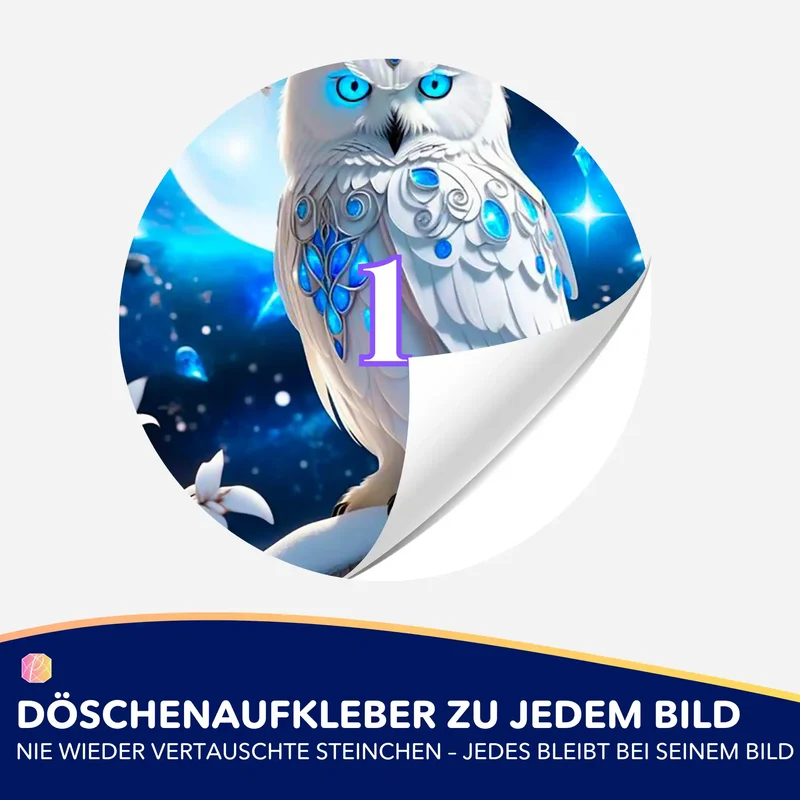 Döschenaufkleber - Blue Eyes Owl