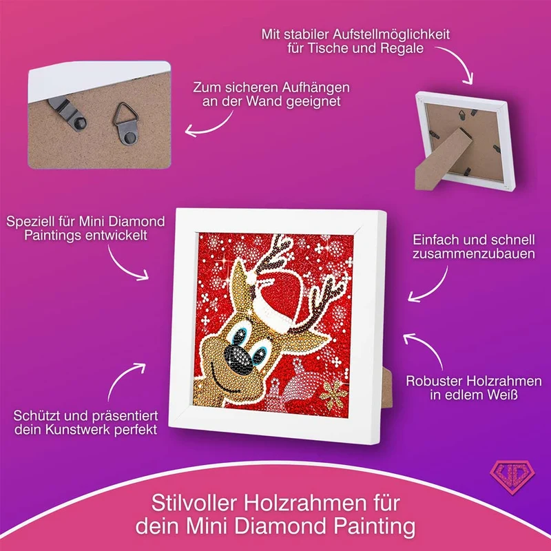 5D Diamond Painting Rentier Rudi mit Strasssteinchen