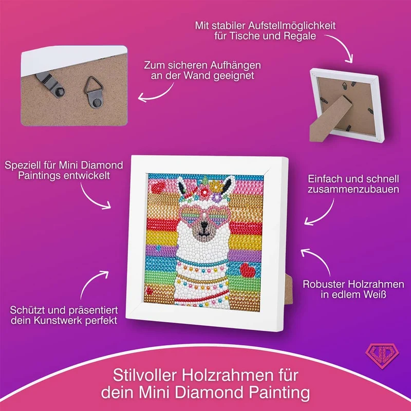 5D Diamond Painting Party-Alpaka Coco mit Strasssteinchen