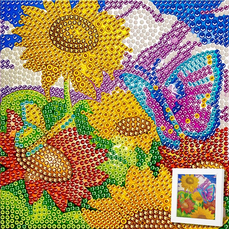 5D Diamond Painting Schmetterlingswiese Solea mit Strasssteine