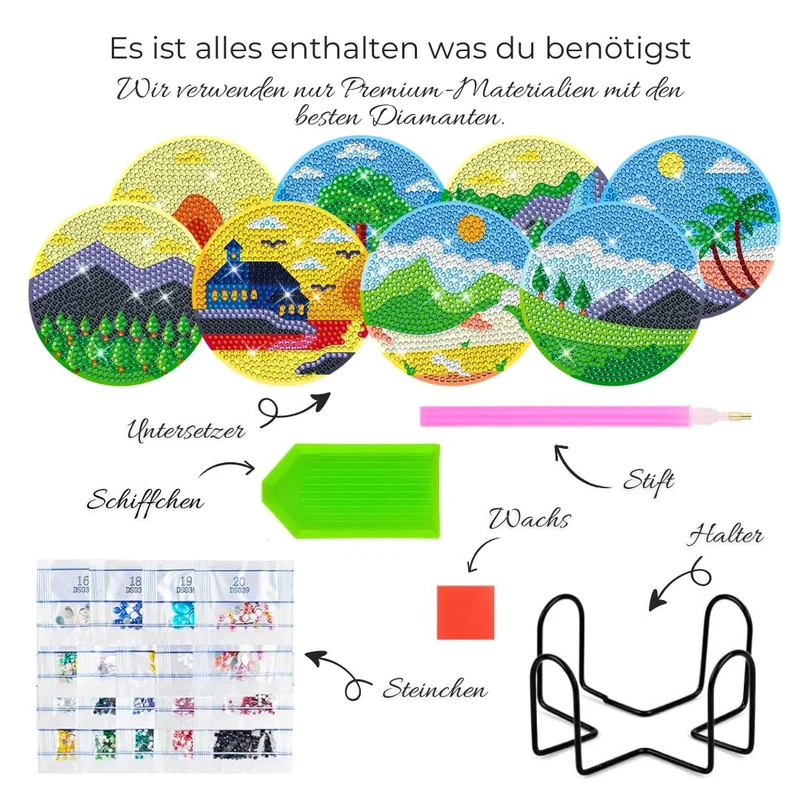 5D Diamond Painting Untersetzer Landschaft
