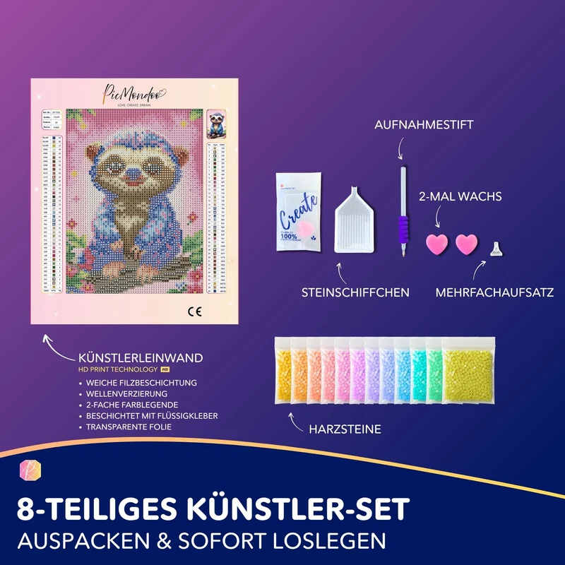 Diamond Painting Mini - Kleiner Faulenzer