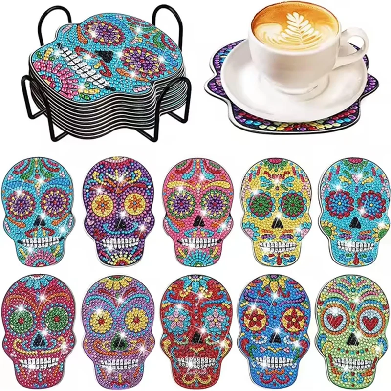 5D Diamond Painting Untersetzer – Sugar Skull