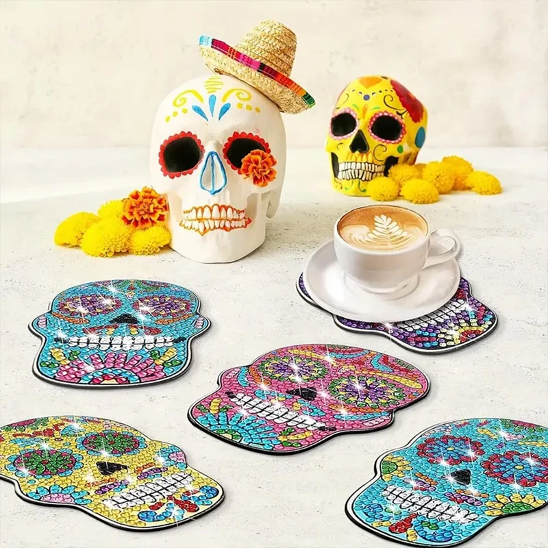 5D Diamond Painting Untersetzer – Sugar Skull