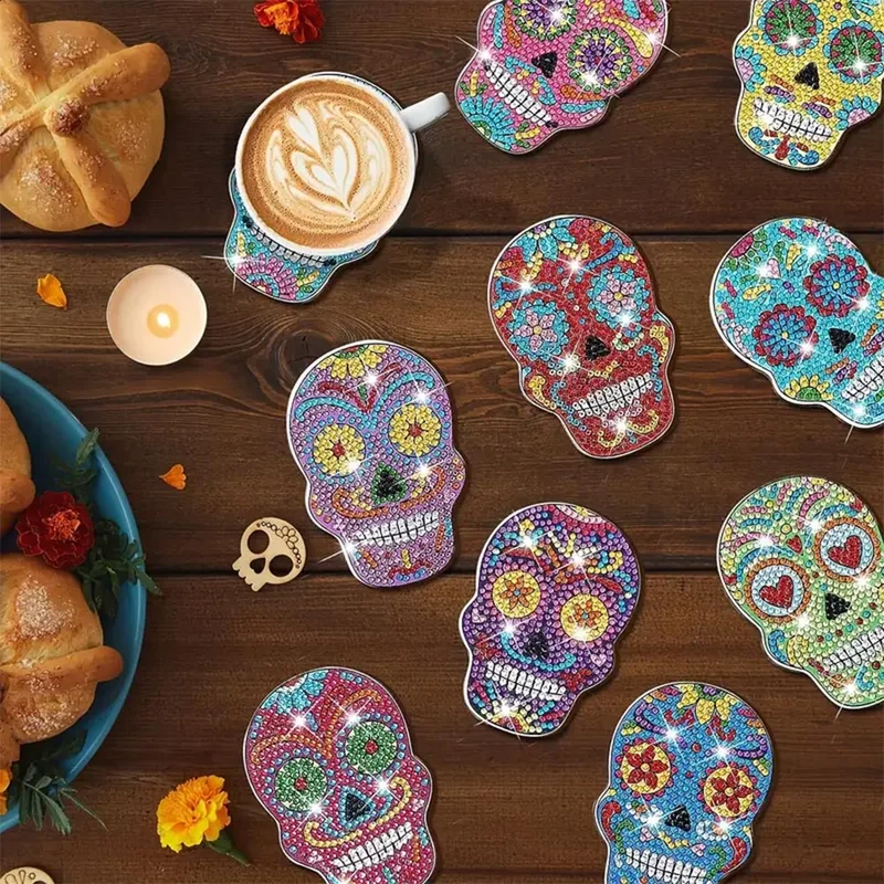 5D Diamond Painting Untersetzer – Sugar Skull
