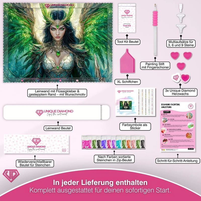 5D Diamond Painting – Smaragdkriegerin