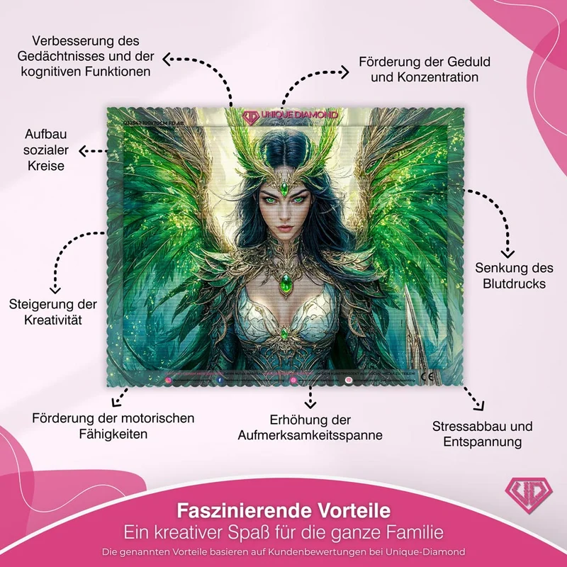 5D Diamond Painting – Smaragdkriegerin