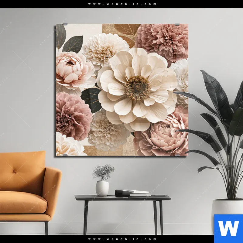 Acrylglasbild | Rosé Garden | Quadrat