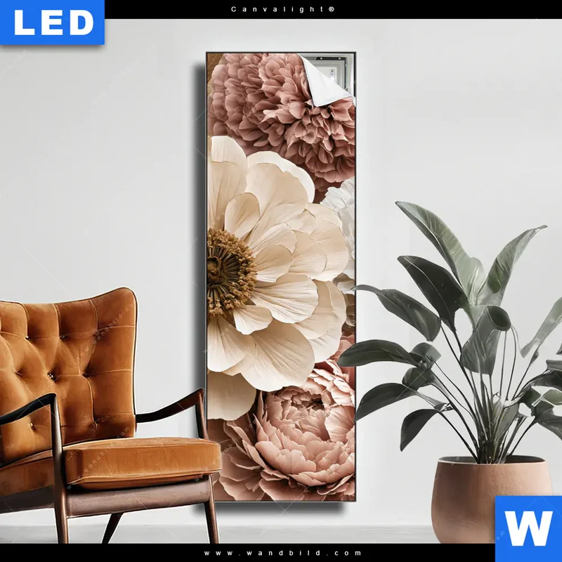 Canvalight® Leuchtbild | Rosé Garden | Schmal