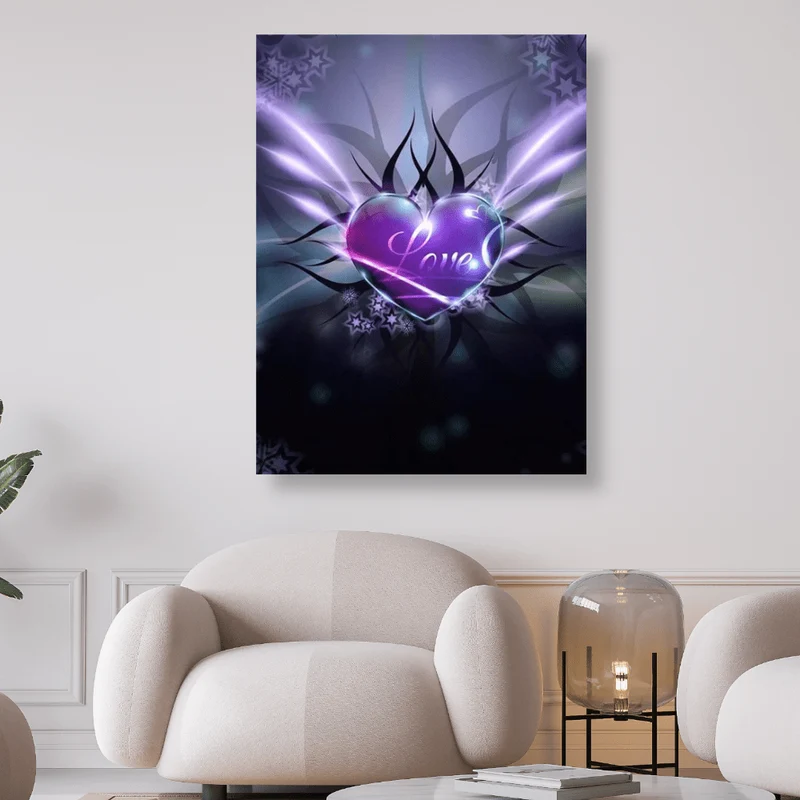 Herz Lila Love - 5D DIY Diamond Painting