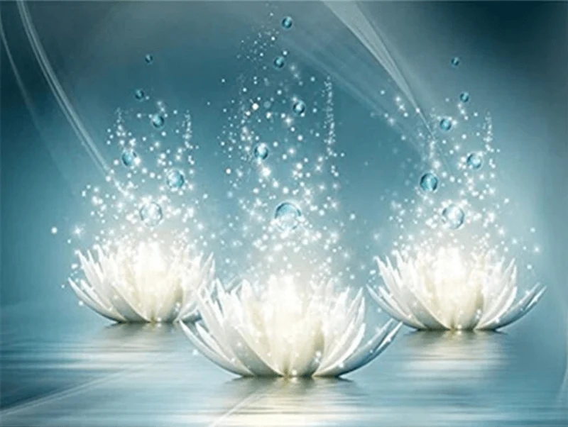 3 Lotusblüten - 5D DIY Diamond Painting