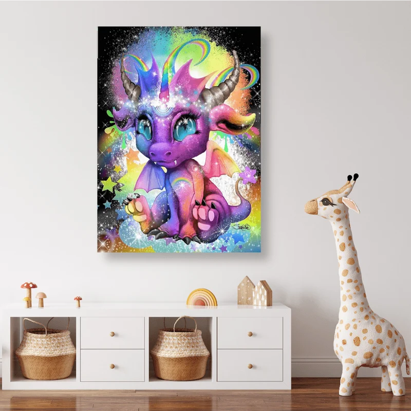 Kleiner bunter Drache - 5D DIY Diamond Painting