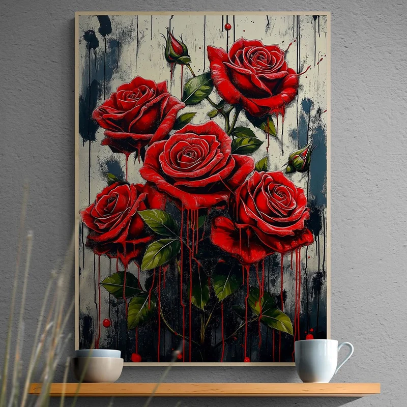 5D Diamond Painting – Blutrosen der Leidenschaft