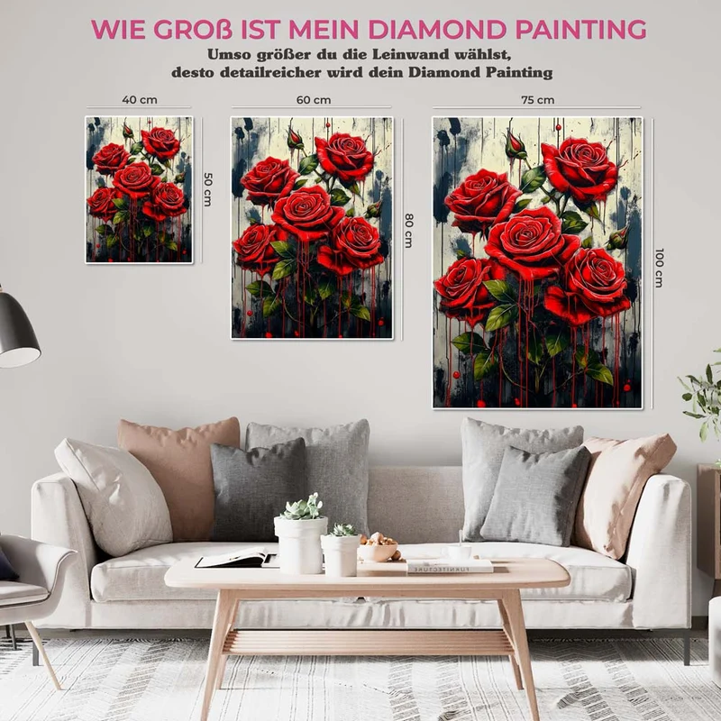 5D Diamond Painting – Blutrosen der Leidenschaft