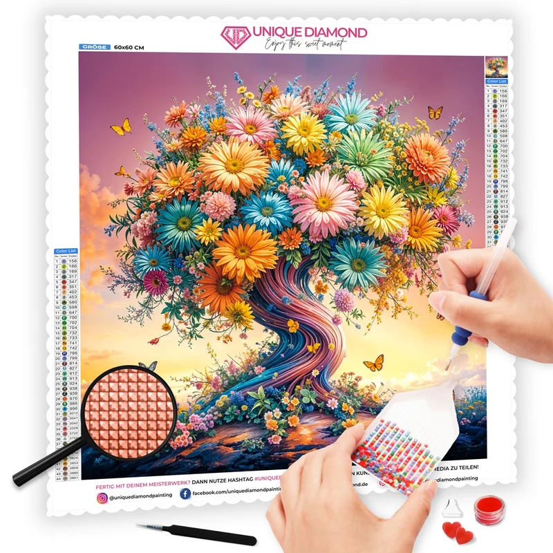 5D Diamond Painting – Blütenbaum des Lebens