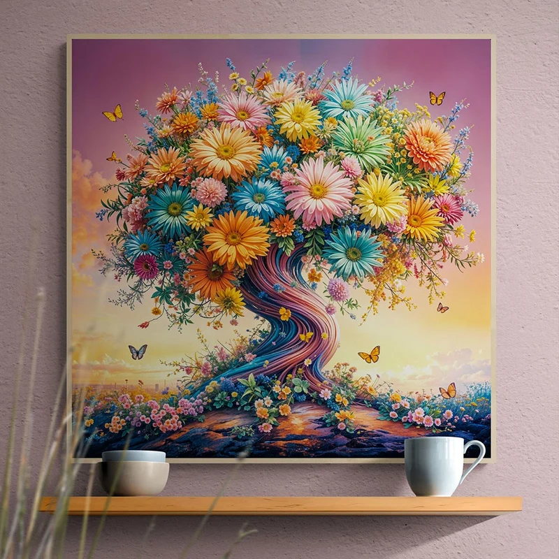 5D Diamond Painting – Blütenbaum des Lebens