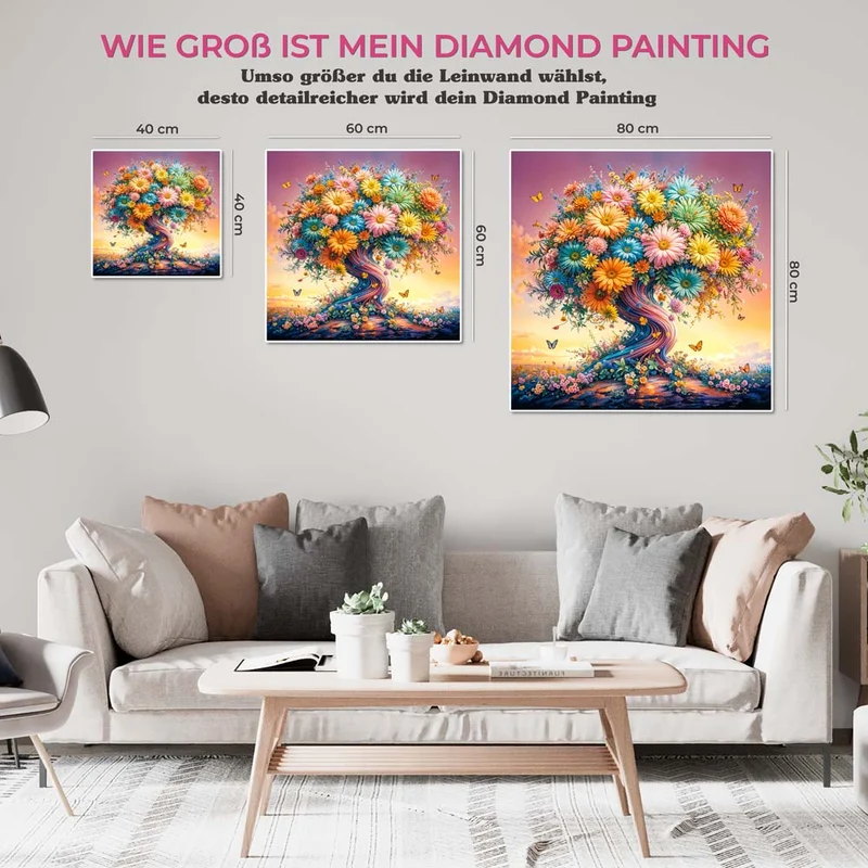 5D Diamond Painting – Blütenbaum des Lebens