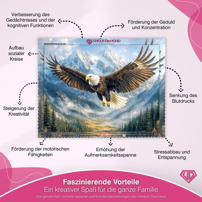5D Diamond Painting – Adler in majestätischer Berglandschaft