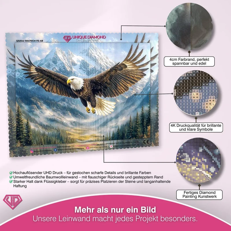 5D Diamond Painting – Adler in majestätischer Berglandschaft
