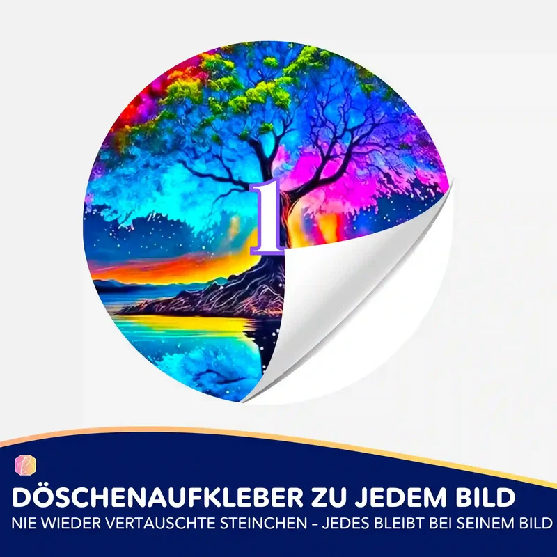Döschenaufkleber - Rainbow Tree