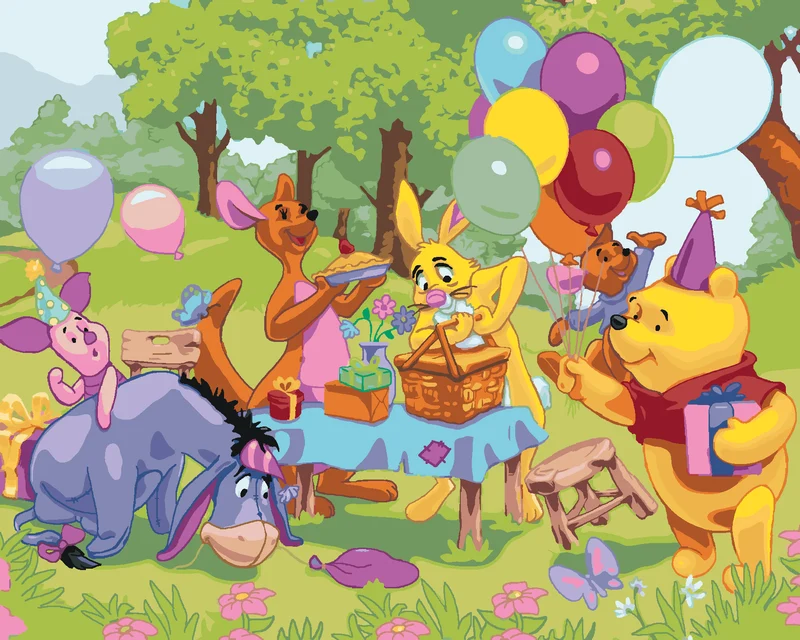 Diamond painting - WINNIE PUUH FEIERT GEBURTSTAG
