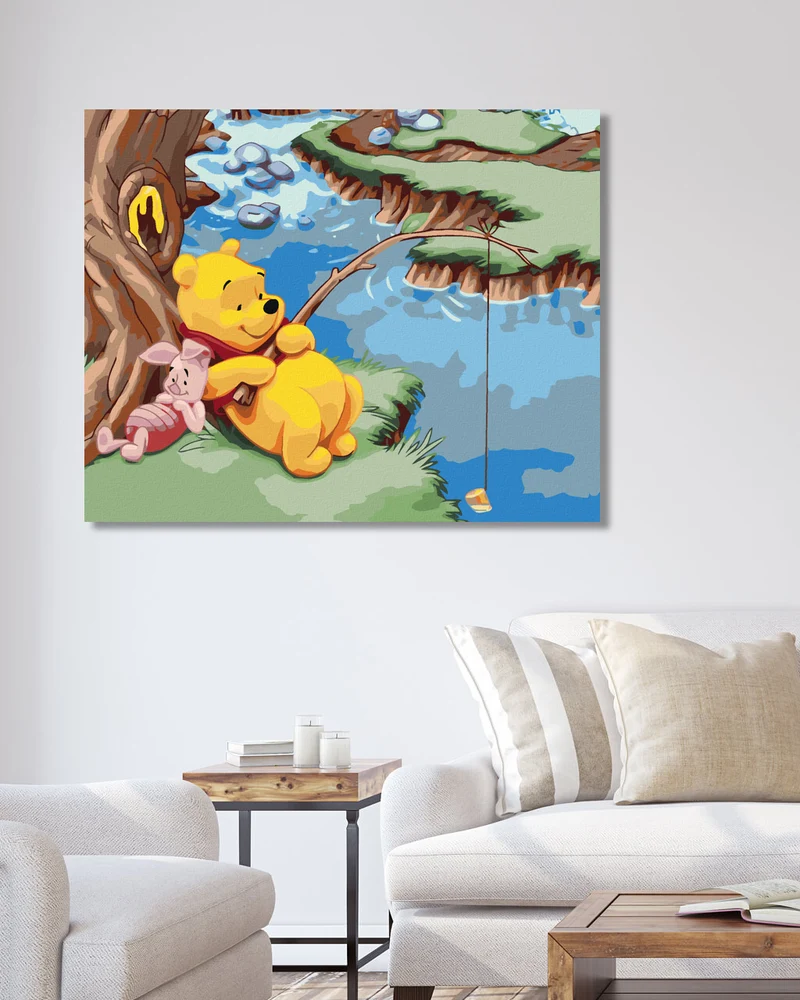 Diamond painting - WINNIE PUUH UND SCHWEINCHEN ANGELN