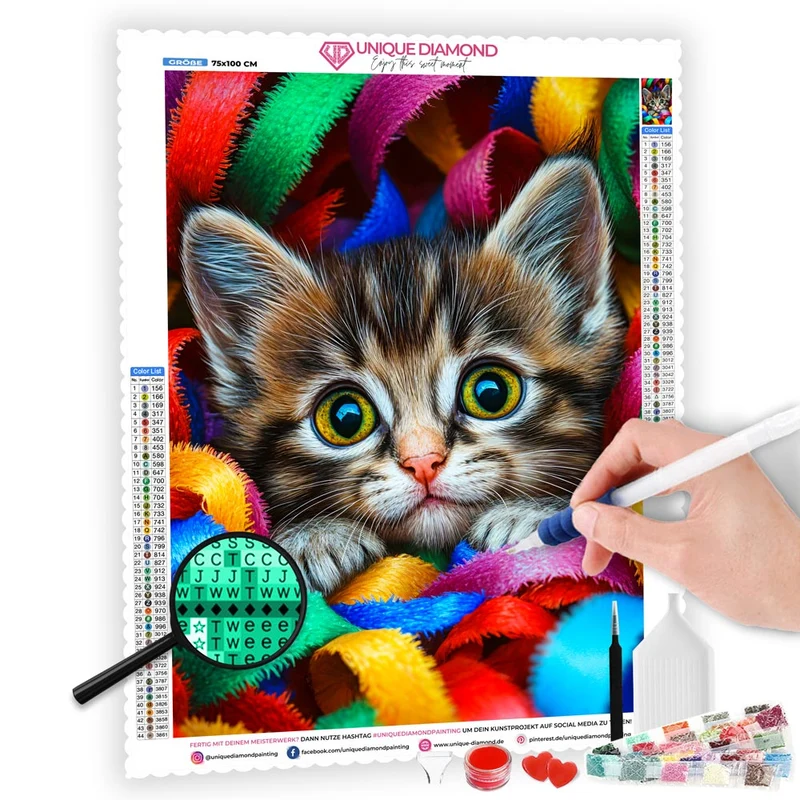 Diamond Painting – Kätzchen im Farbrausch