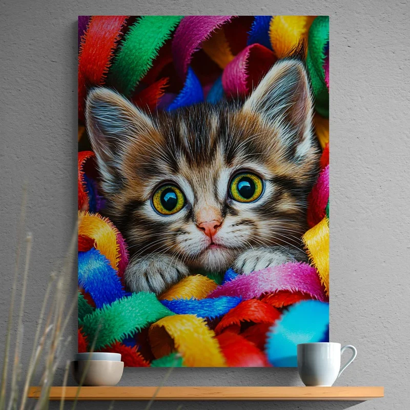 Diamond Painting – Kätzchen im Farbrausch