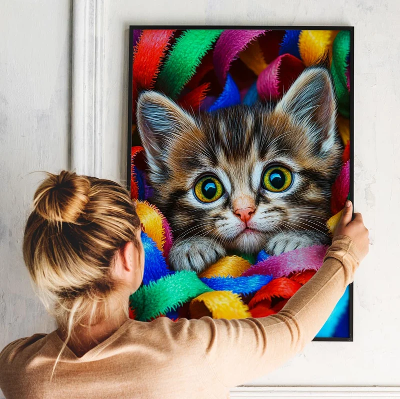 Diamond Painting – Kätzchen im Farbrausch
