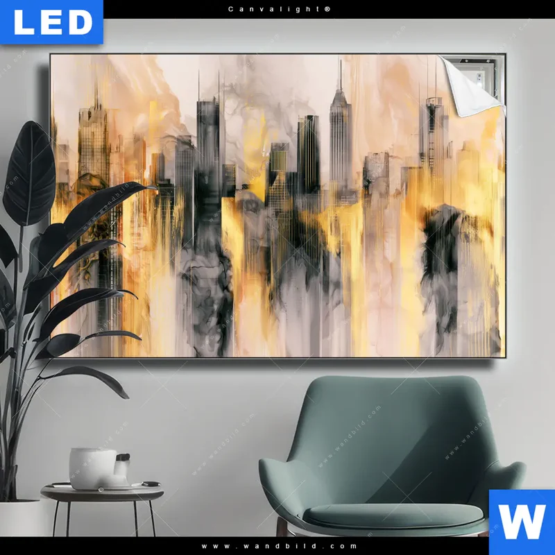 Canvalight® Leuchtbild | Metropole im Morgenlicht | Querformat