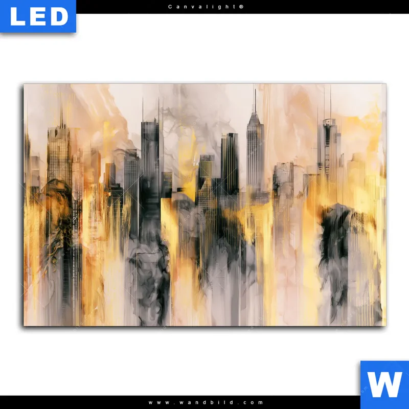 Canvalight® Leuchtbild | Metropole im Morgenlicht | Querformat